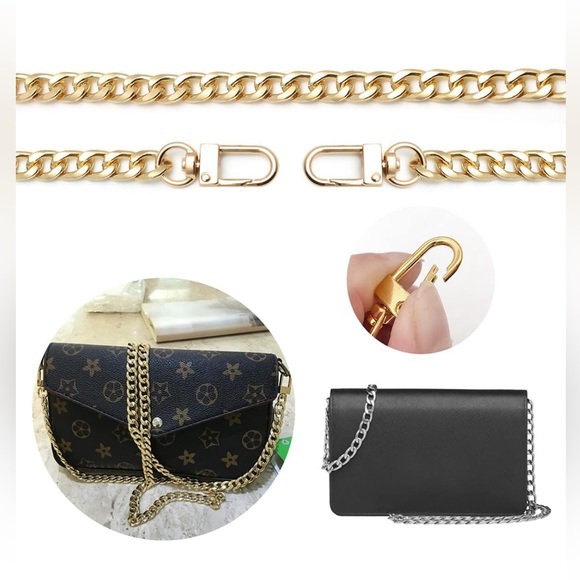 🌝⭐️GOLD PLATED FLAT CHAIN STRAP WITH 4 VERSATILE LENGTHS- - Picture 4 of 12